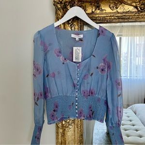 Intermix 100% Silk Floral Blouse